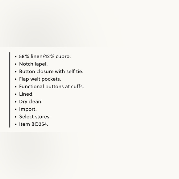 NEW / Double-breasted blazer-jacket in Chelsea linen-cupro blend / B002 - Picture 7 of 7